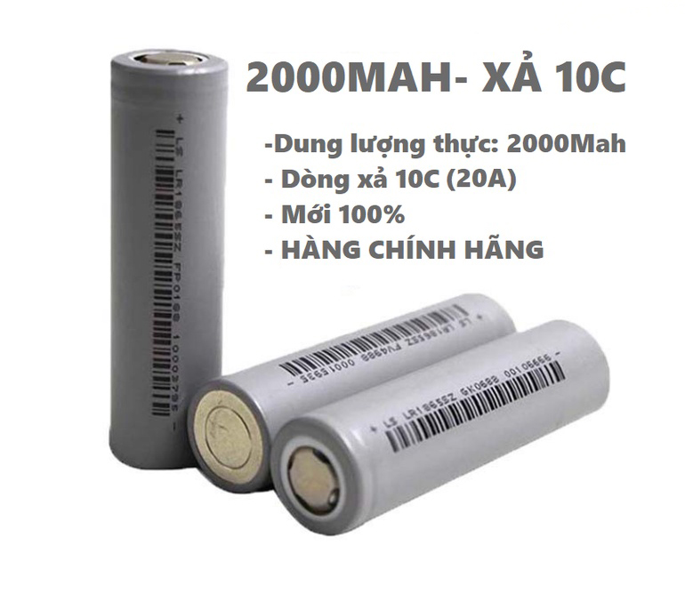 Cell pin 18650 Lishen 2000mah-10C-20A (Li-ion 3.7V)